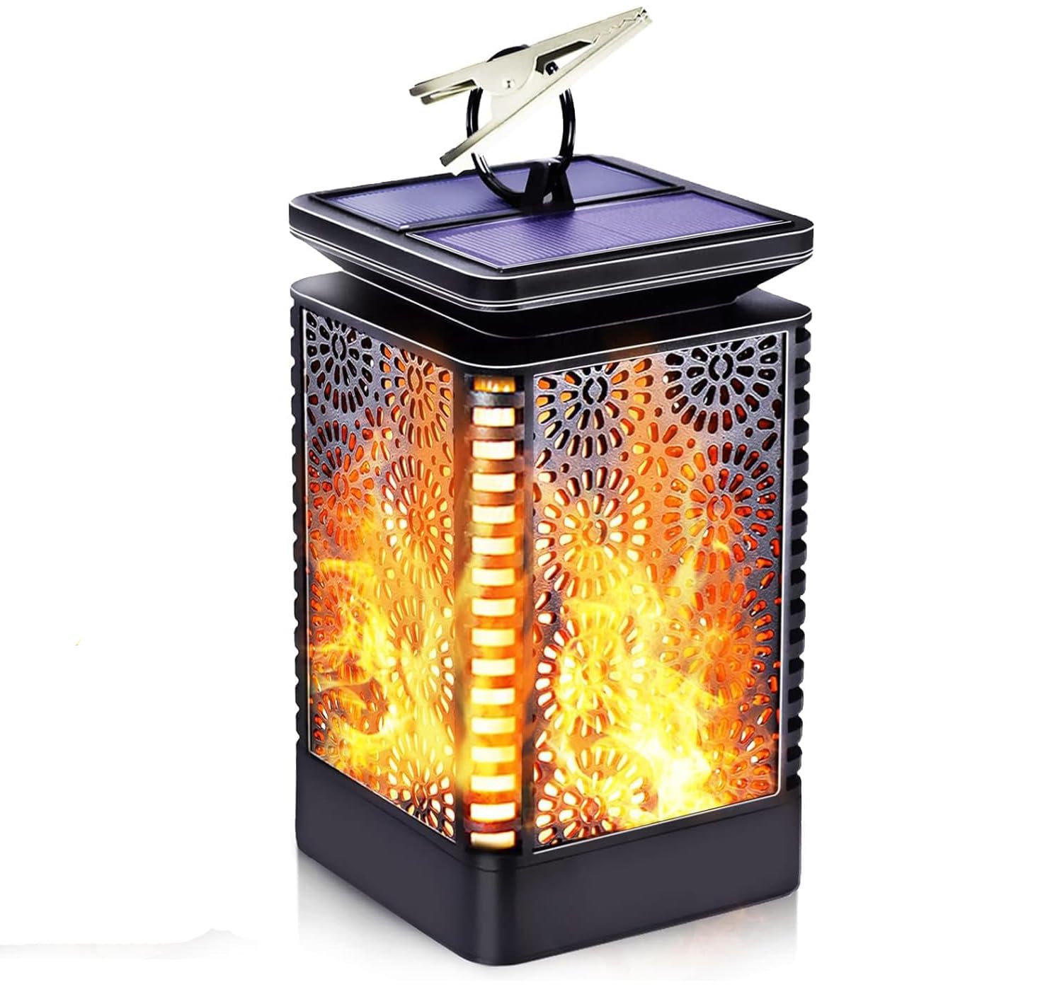 Solar Lantern Lights Dancing Flame Waterproof Outdoor Hanging Lantern Solar Powered Umbrella Led Night Lights Auto on Off Landscape Decorative for Garden Patio Deck Yard Path 1 Pack-image-36