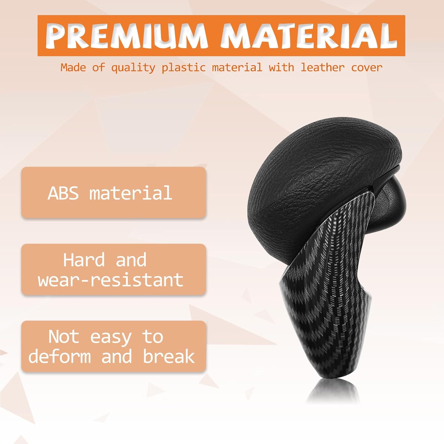 Black Leather Carbon Fiber Pattern Gear Shift Knob Shifter Compatible with Honda Civic 2006-2011 Automatic Gear Shift Handle Lever