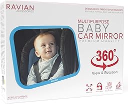 Espejo para Bebé para Asiento Trasero del Coche, Esenciales Más Seguros para Recién Nacidos con Vista Trasera, Irrompible, Ajustable para Ver Asientos Orientados hacia Atrás para Bebés