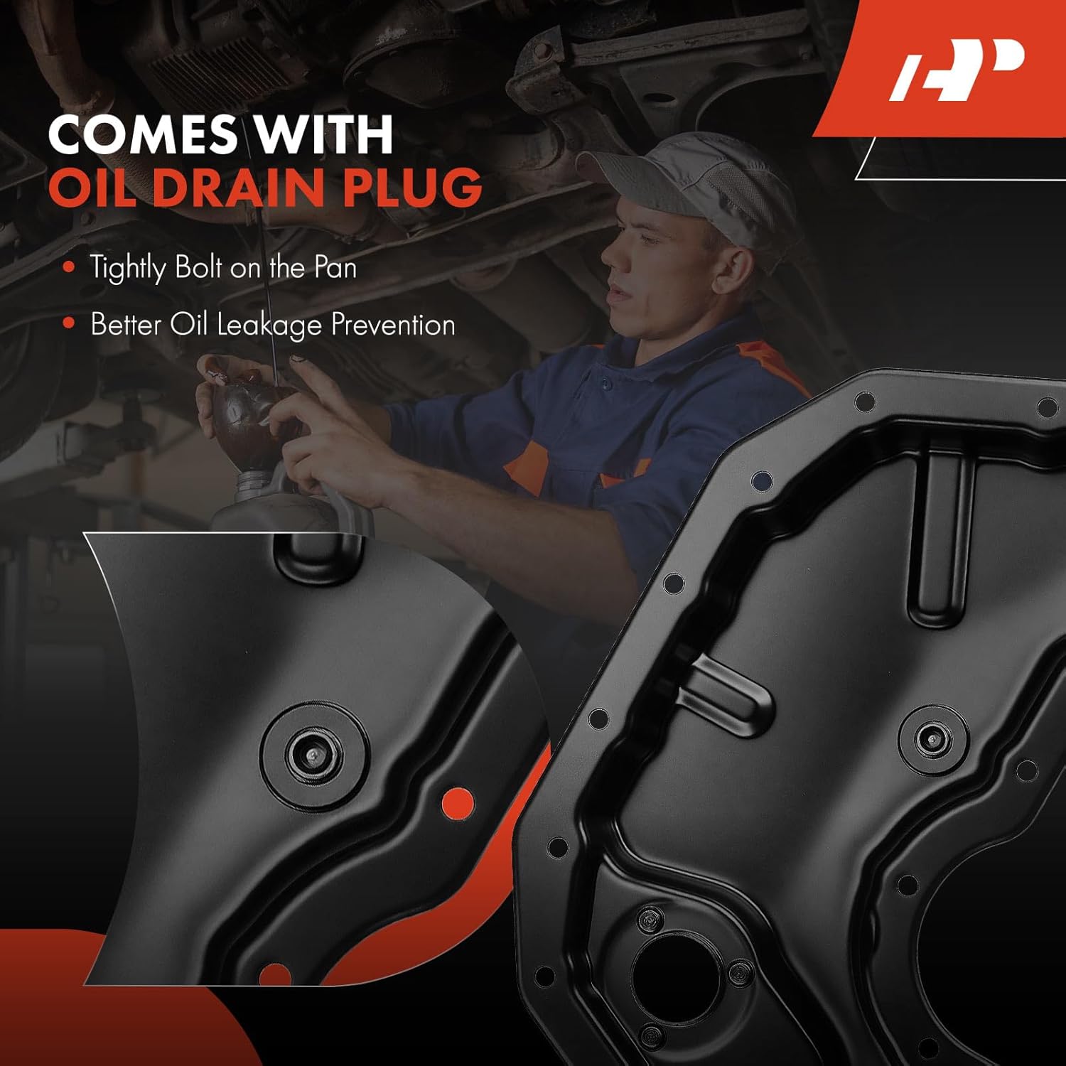 A-Premium Lower Engine Oil Pan Sump with Drain Plug Compatible with BMW 545i 2004-2005, 550i 2006-2010, 645Ci 2004-2005, 650i 2006-2010, 745i 2002-2005, 745Li 2003-2005, 760i, 760Li, 4.4L 4.8L 6.0L