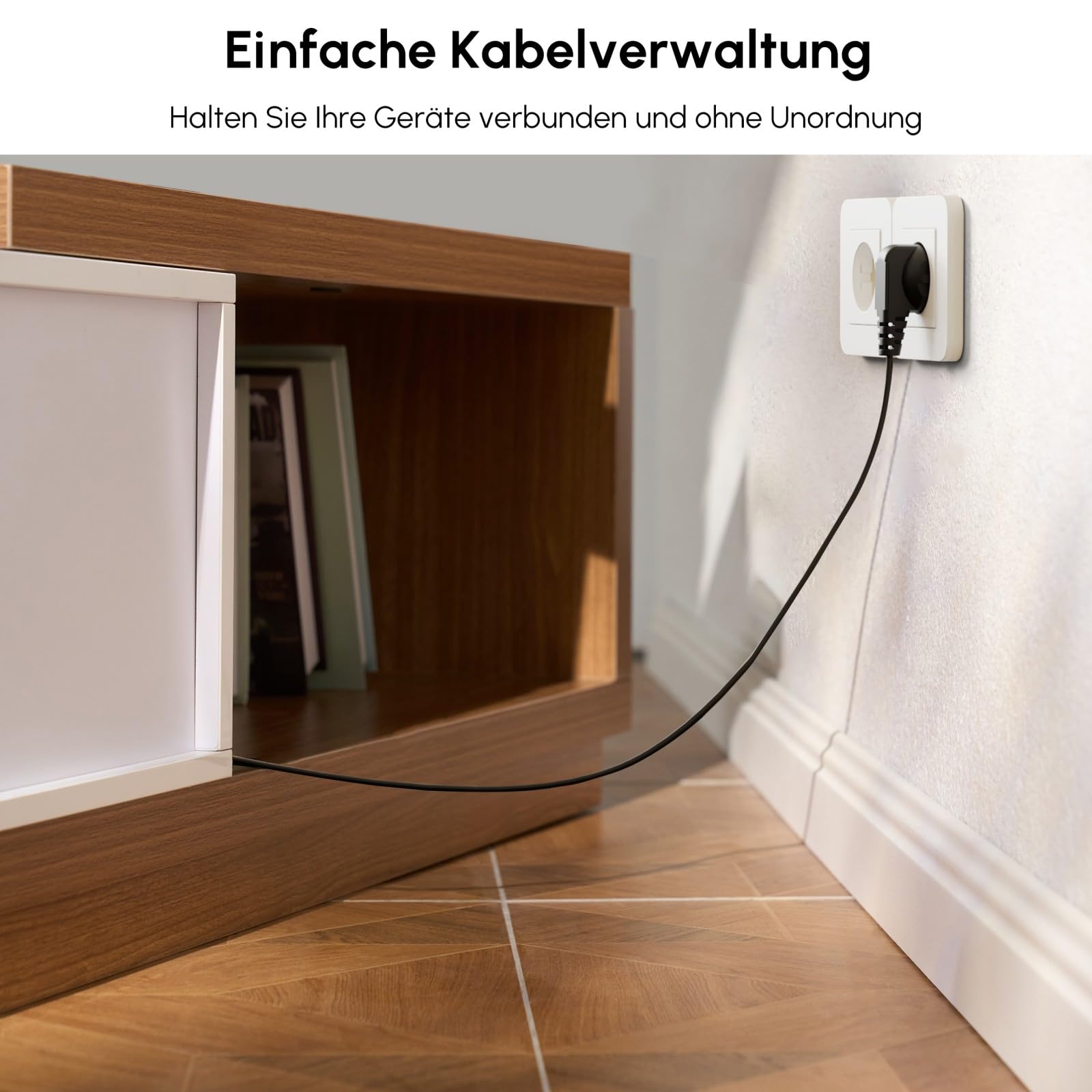 Homary Erweiterbarer TV-Schrank 179-255 cm, TV-Möbel mit 3 Schubladen