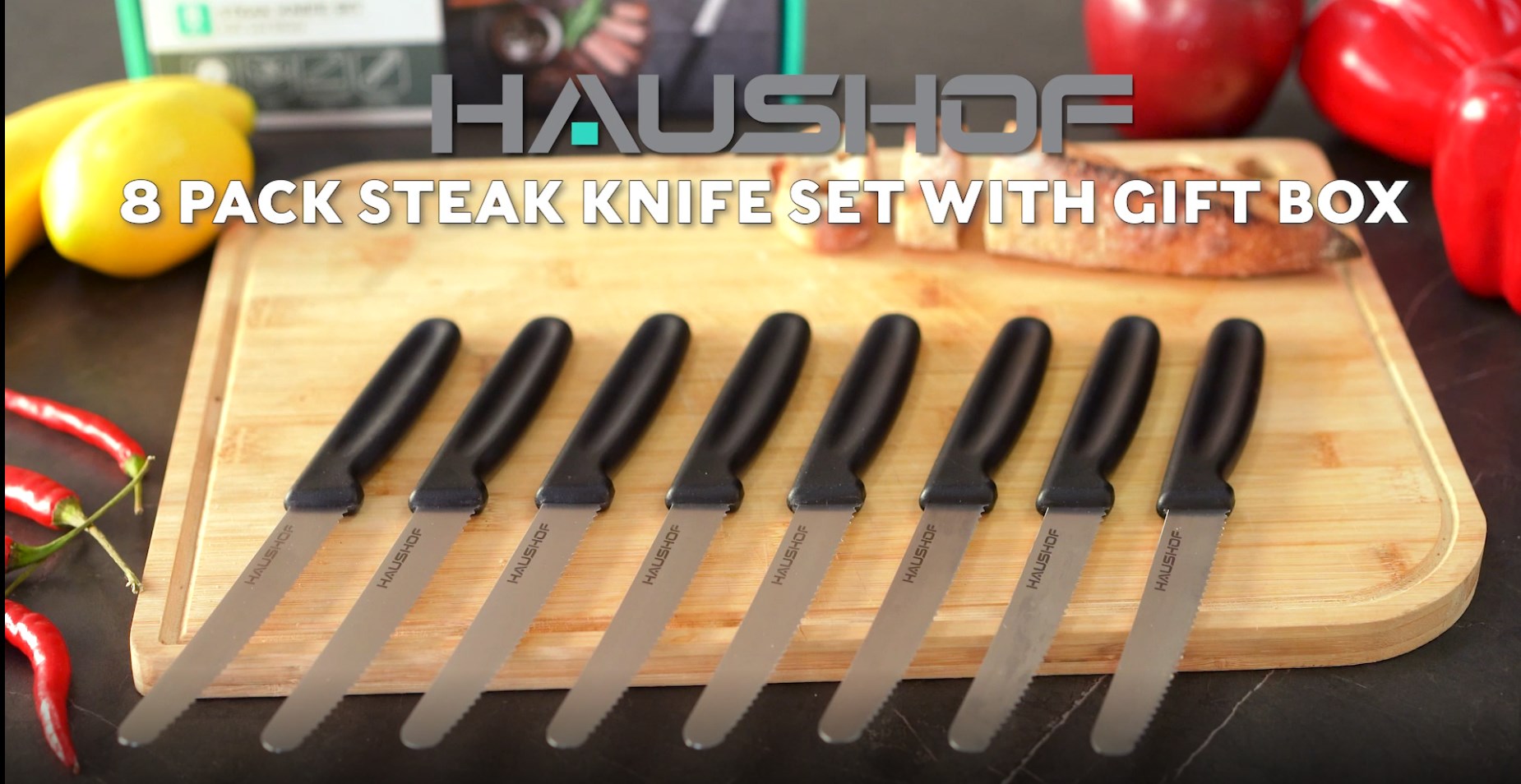 Amazon.com: HAUSHOF Steak Knives Set of 4, Sharp Serrated Steak