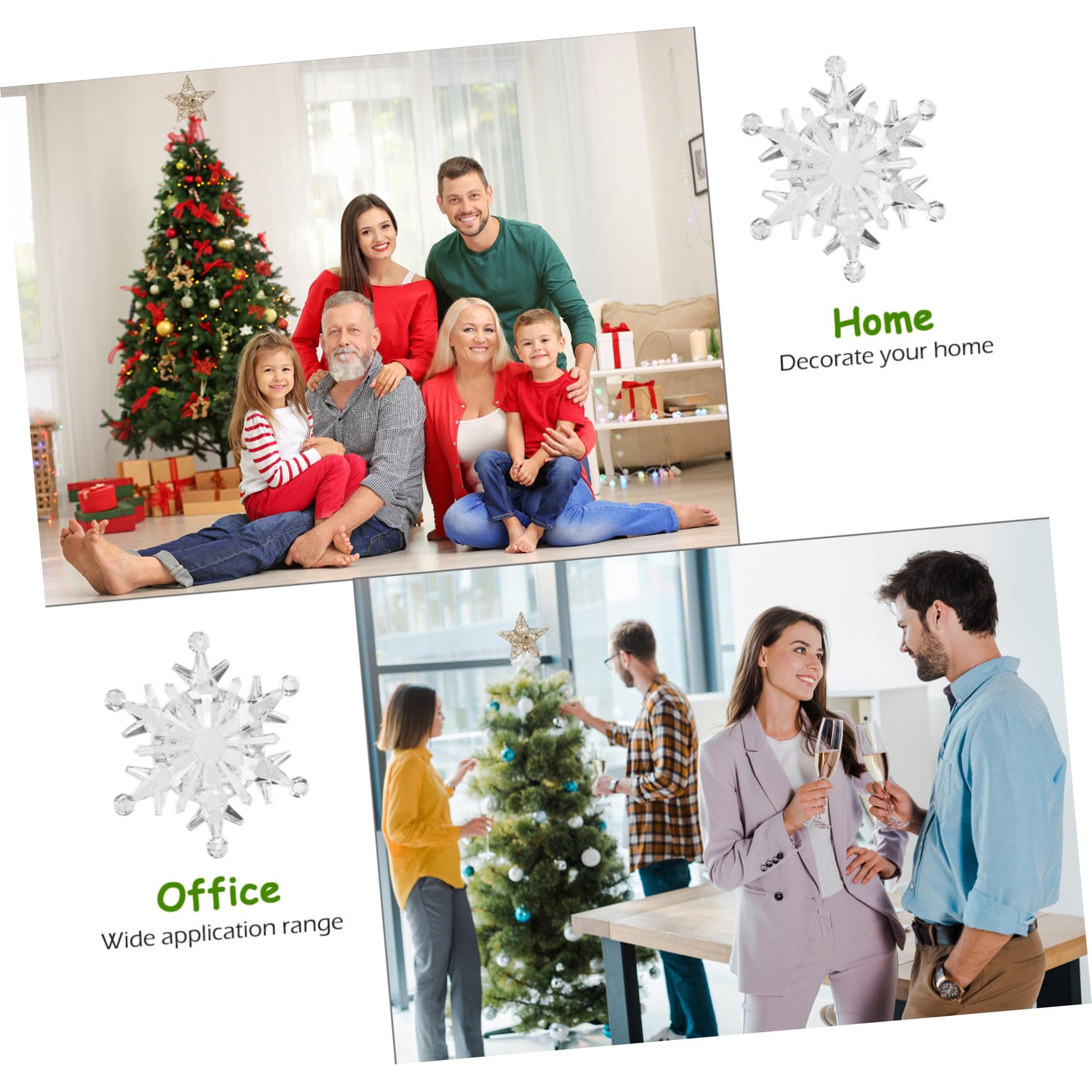 Alipis 50stücke Schneeflocke Anhänger aus Acryl Hängende Weihnachtsdeko Weihnachtsbaumschmuck für Fenster und Wand als Geschenk für Freunde und Familie