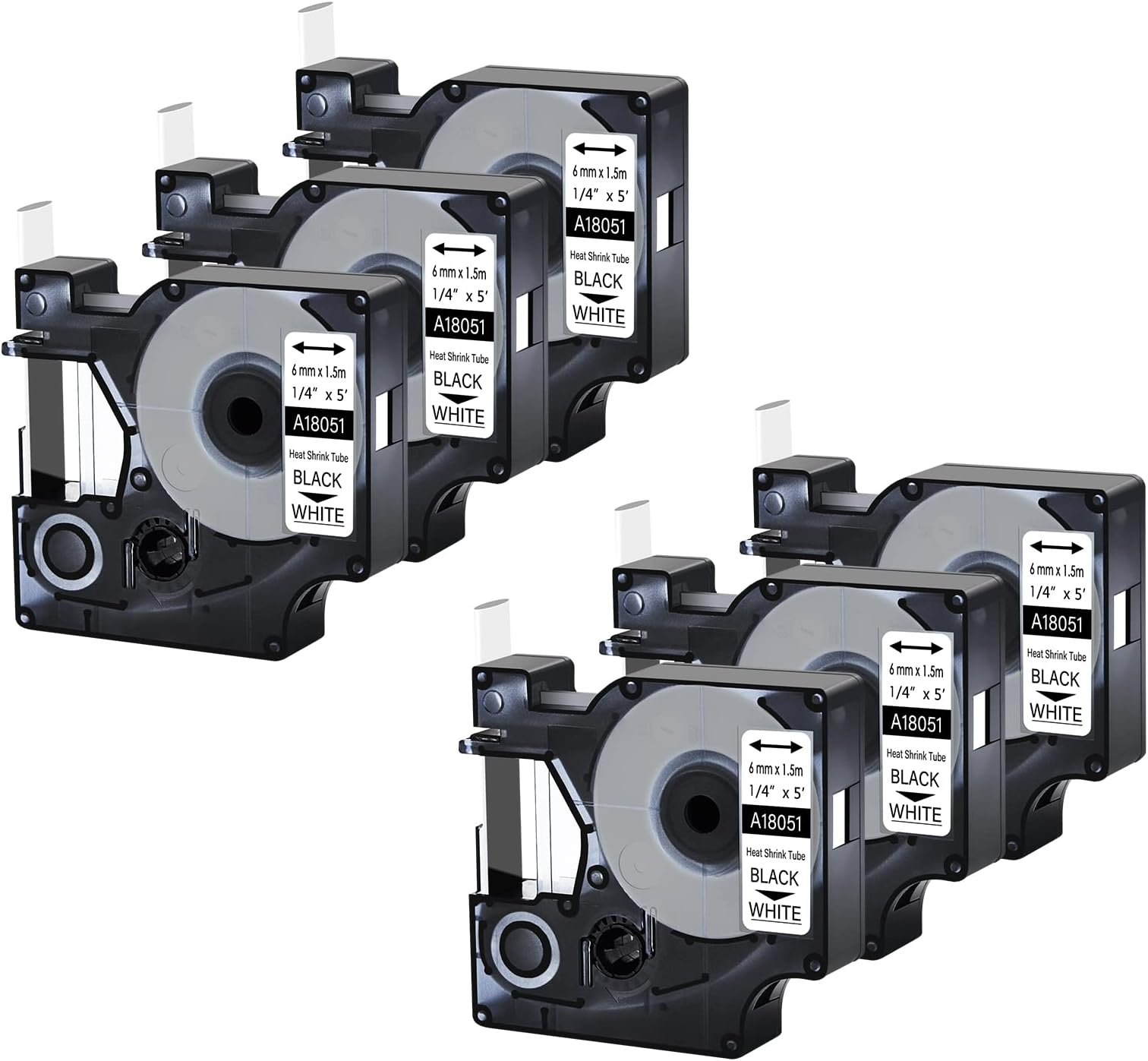 5 Rouleaux De Ruban étiquette Dymo Rhino 4200/6000 - Polyester, 19mm, Blanc, Neuf