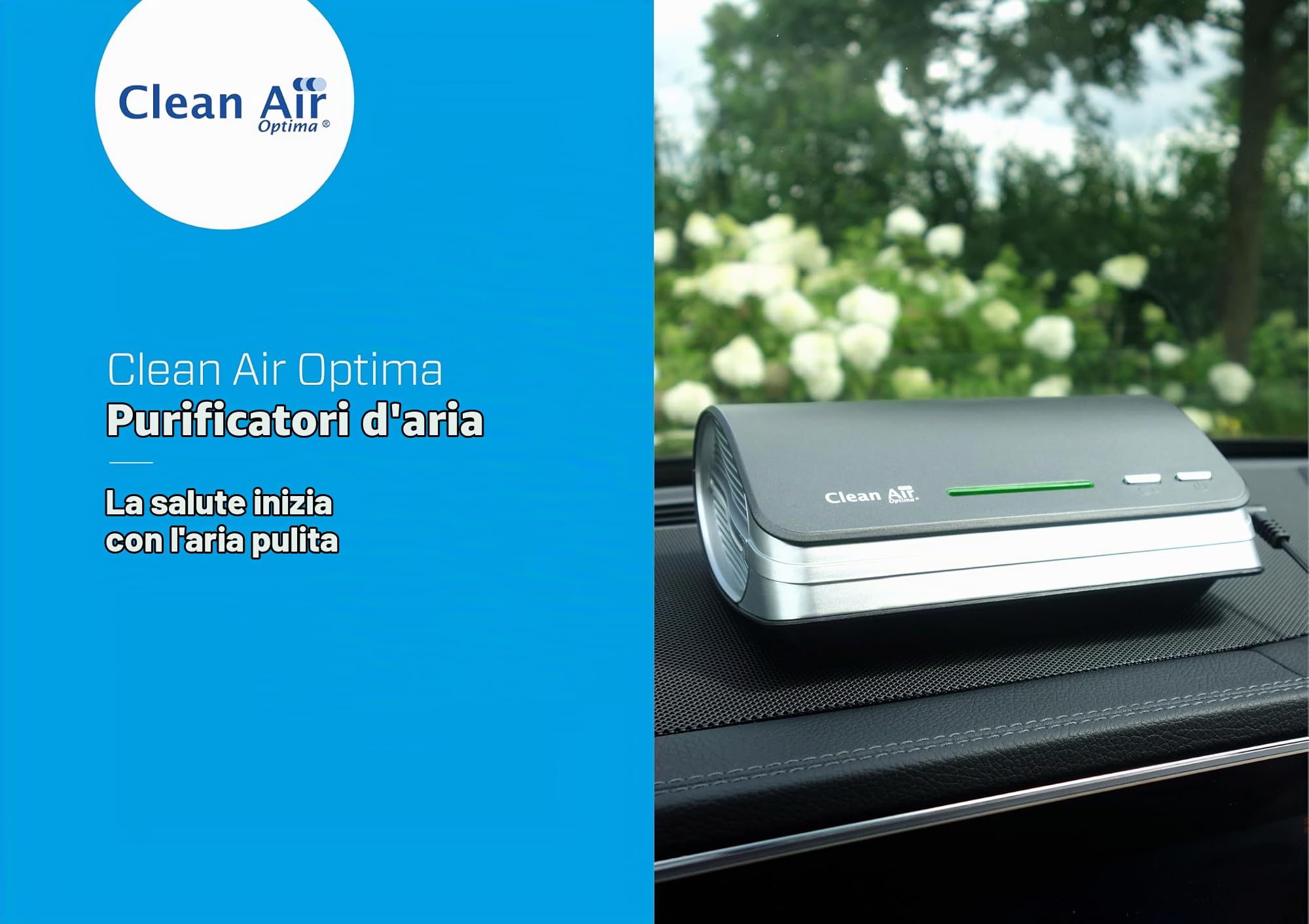 Clean Air Optima CA-501 Purificatore d'aria con filtro HEPA, lampada UV-C e ionizzatore, ventola ultra silenziosa, 20 dB (A), adatto per auto