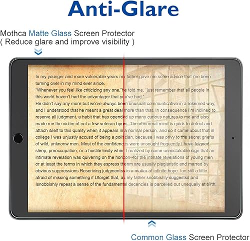 Miniatura 10 de Mothca Protector de pantalla de vidrio mate para iPad de 10 generación (2022, 10.9 pulgadas) antirreflejos y antihuellas HD película de vidrio