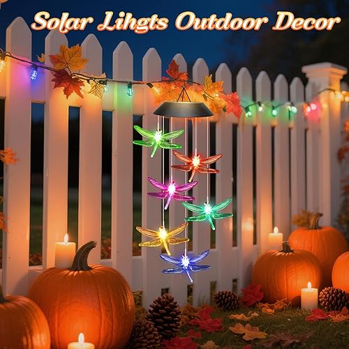 Miniatura 3 de Regalos de cumpleaños para mamá, abuela, esposa, Winzwon luces solares para exteriores, campanillas de viento para jardín exterior, patio, porche,