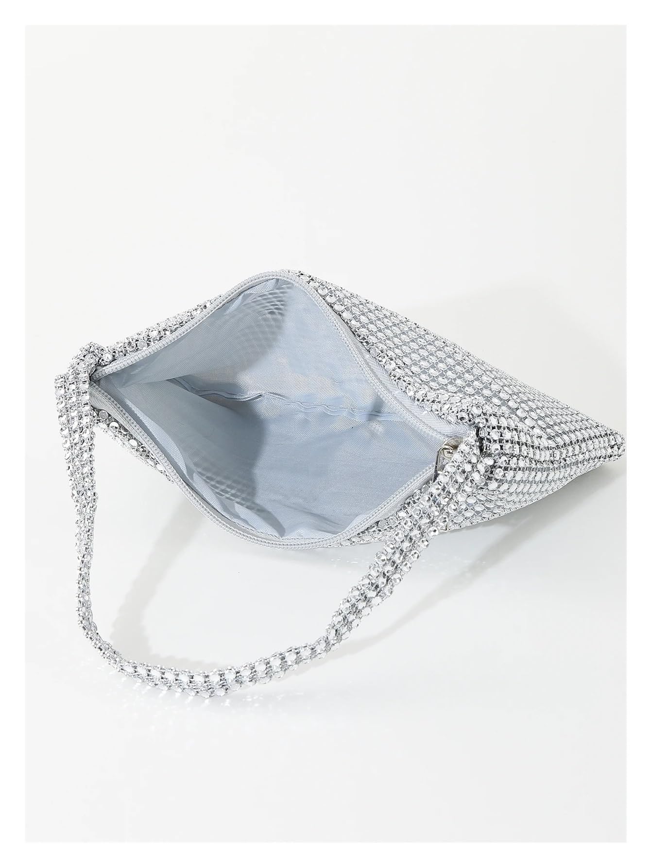 DCNIYT - Borsa da sera alla moda, con strass, portatile, con cerniera, adatta per matrimoni, feste e riunioni