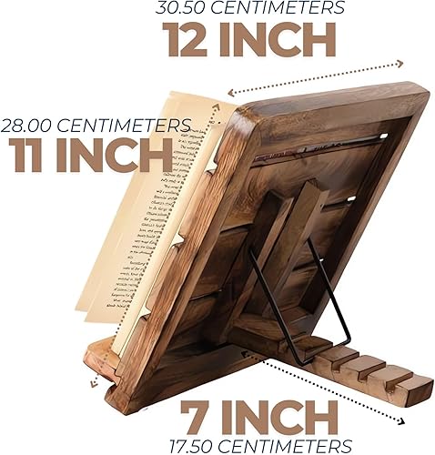 Miniatura 6 de Soporte de madera para portátil y soporte para libros, elevador plegable para portátil con altura ajustable para mesa, accesorio para cuaderno y