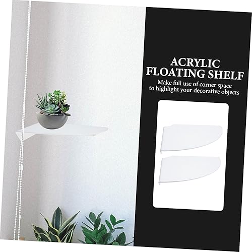 Miniatura 5 de Garneck 2 juegos de repisas flotantes de pared, estantes de esquina flotantes, estantes colgantes de pared, estantes de esquina de montaje en pared,
