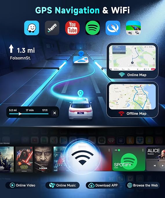 5G WiFi Car Radio for Honda Fit 2008-2013 Car Stereo with Wireless Carplay Android Auto 4Core 64G 10.1 inch 2.5D HD Touch Screen with Bluetooth Mirror Link FM/RDS Radio 26UIs GPS AHD Backup Camera