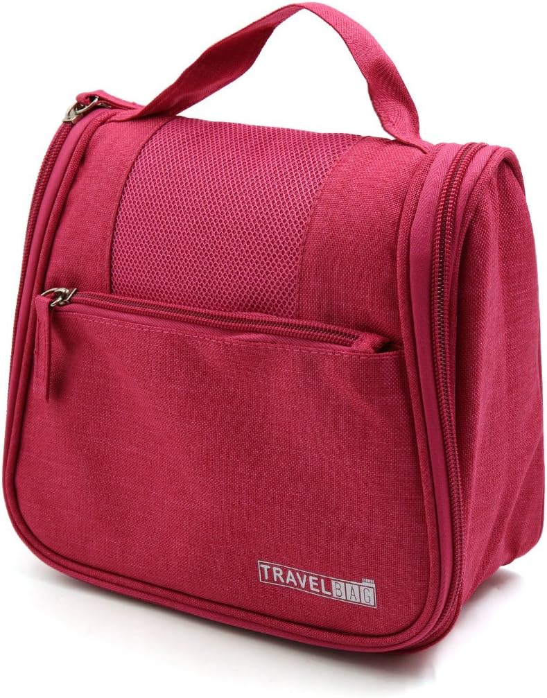 Ruilogod Fuschia Travel Portable Makeup Cosmetic Holder Purse Hanging Bag Organizer Pouch (id: 93a f19 670 004 598