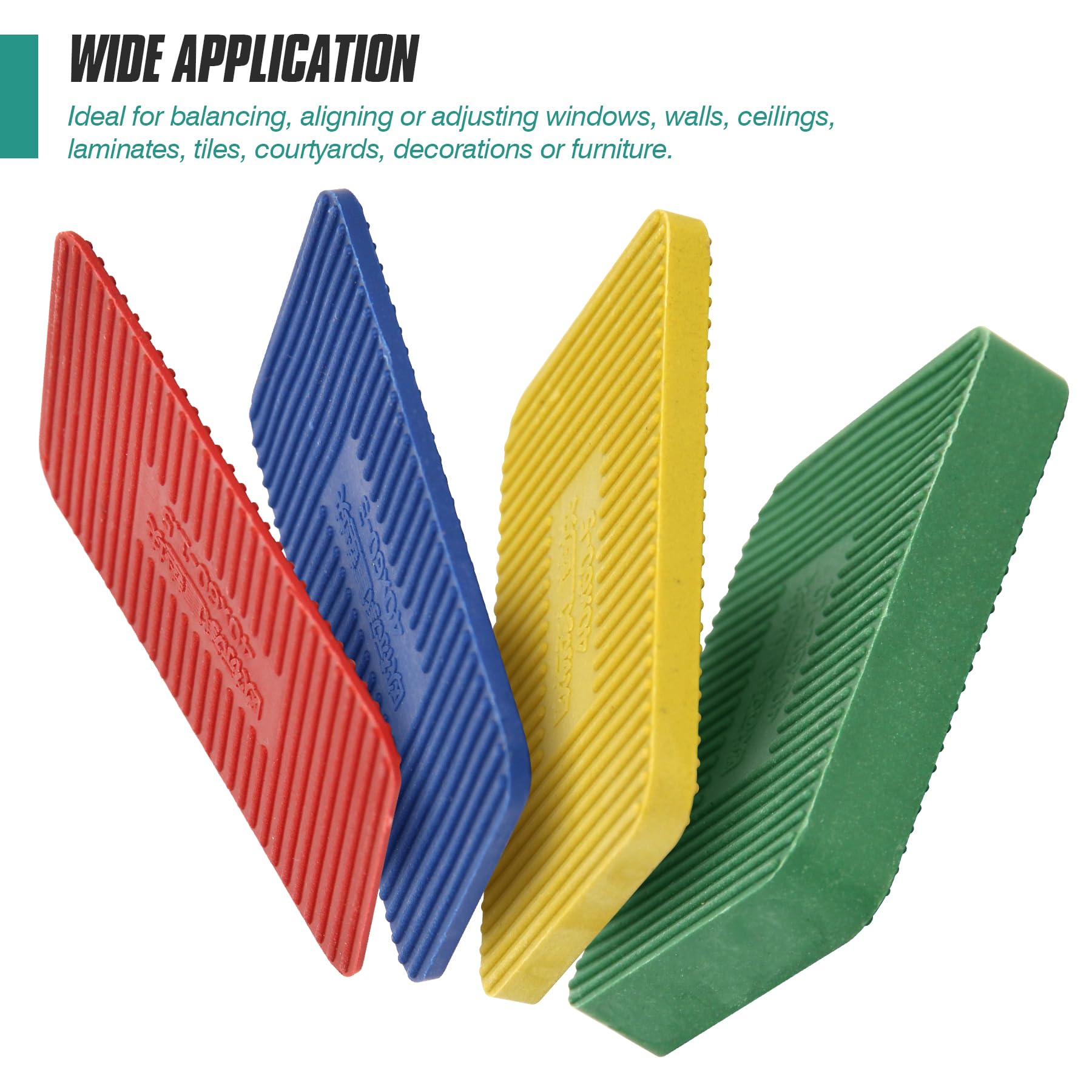 Spesh 40 distanziatori in plastica, 60 x 40 mm, rondelle in plastica, cunei in plastica, blocchi distanziali nelle dimensioni: 1,5,3,5,10 mm
