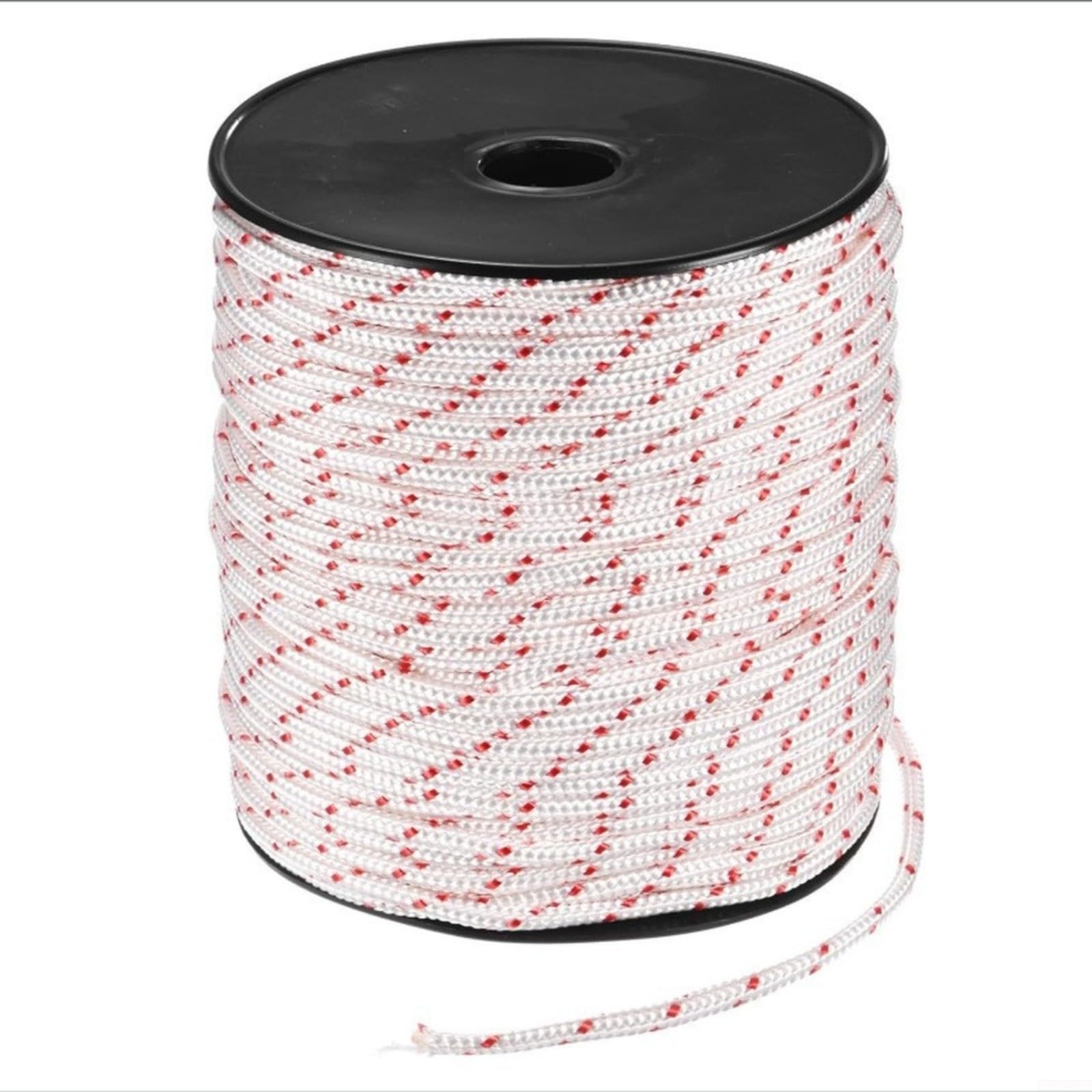 Corda di avviamento a strappo in nylon a 16 fili, 6 mm x 100 m, ricambio per tosaerba, motosega, decespugliatore, cavo di avviamento bianco