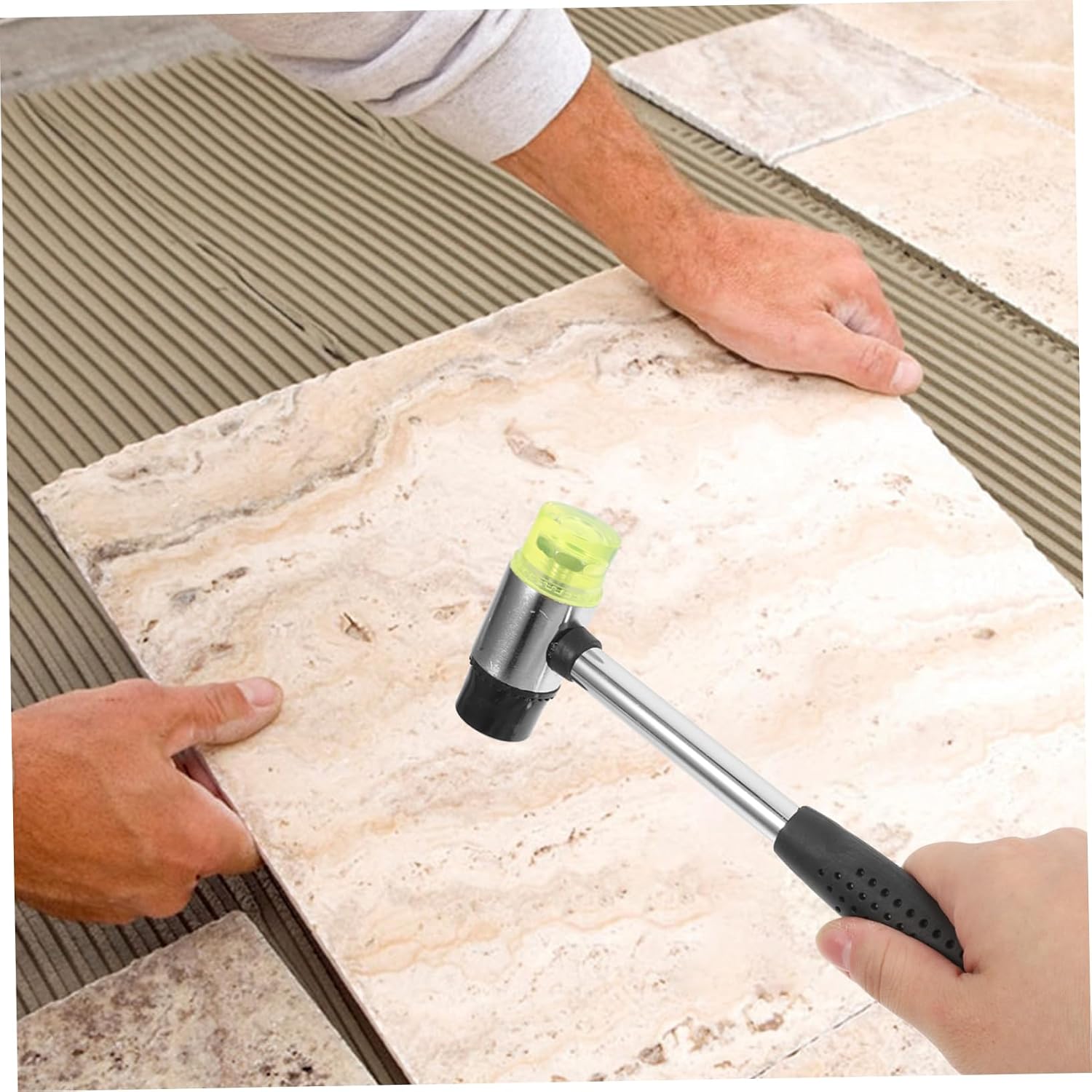 Hemobllo Double-sided Rubber Hammer Non-slip Handle for Flooring Installation Jewelry Making Crafts Mallet for Tiling and Woodworking Projects
