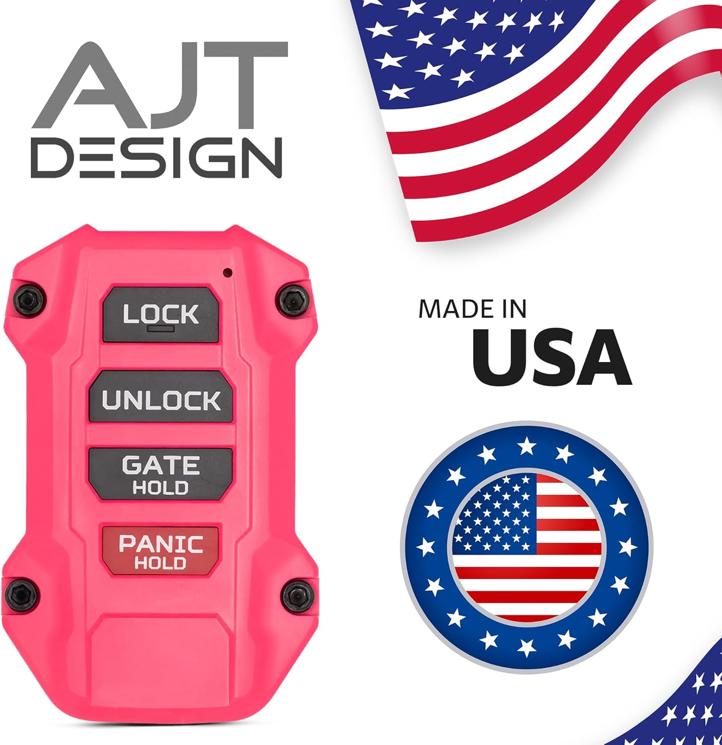 AJT DESIGN Replacement Key Fob Compatible with Toyota Tacoma (2024+), Tundra (2022+), 4Runner (2025+) & Sequoia (2023+) | Custom Made in USA | Injection Molded Rugged Case - Pink