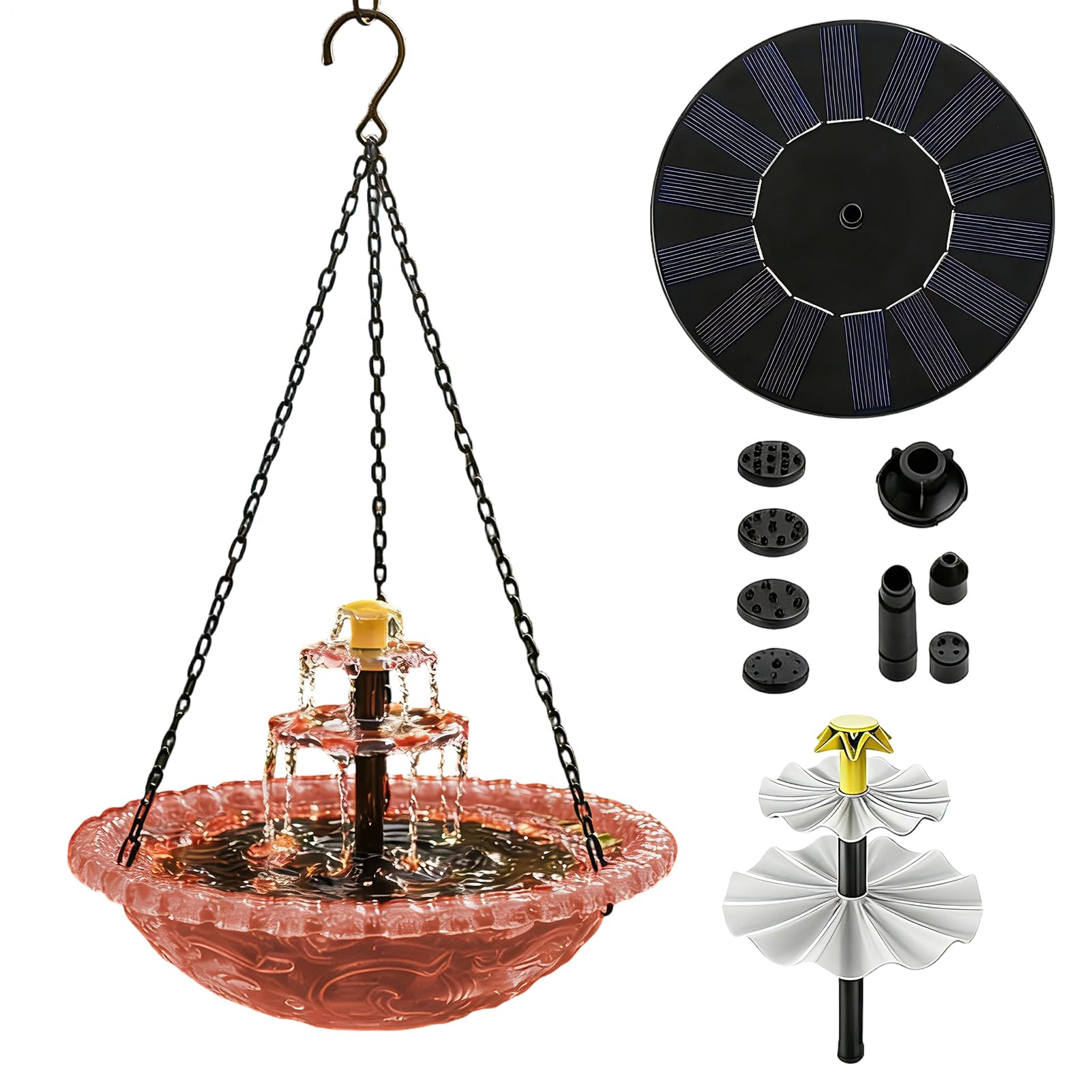Fontaine solaire pour oiseaux pour animer votre bassin de jardin ou votre piscine