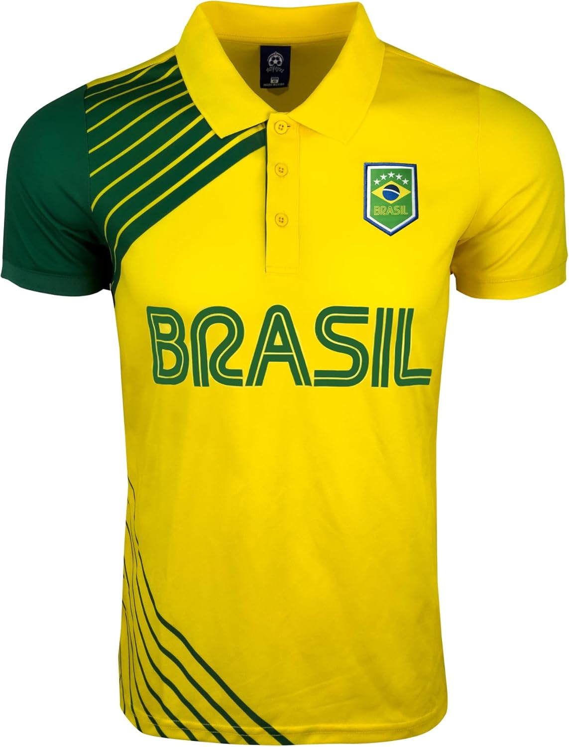 Just 4 Kicks Boy's Brasil Short Sleeve Shirt, Brazil Active Performance Shirts