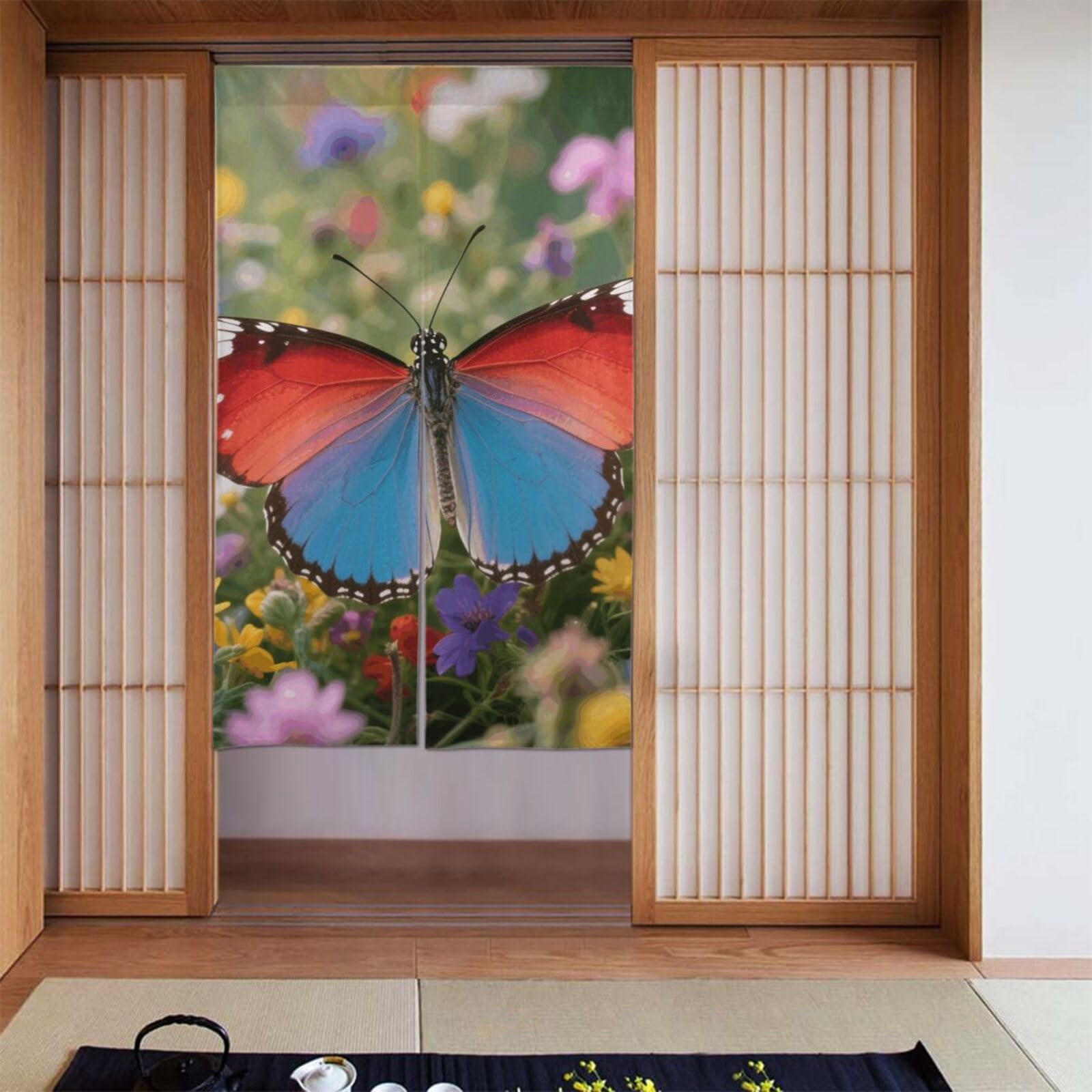 FekiLoot Butterfly Door Curtain for Doorway Privac,Personalized Blackout Kitchen Curtains Window Treatment 2 Panel Door Curtain Tapestry Hanging Room Divider Home Decor 34"X 56"