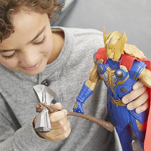 Miniatura 2 de Marvel Studios' Thor: Love and Thunder Stormbreaker Strike Thor, figura de acción electrónica a escala de 12 pulgadas, juguetes para niños a partir