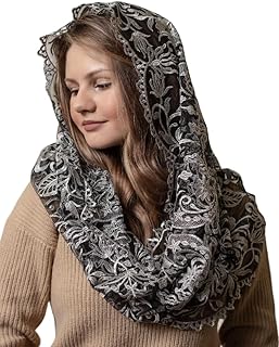 Catholic Mantilla Mass Infinity Veil Church Lace Veil Spanish Chapel Church Veil Women Cathedral Mass Infinity