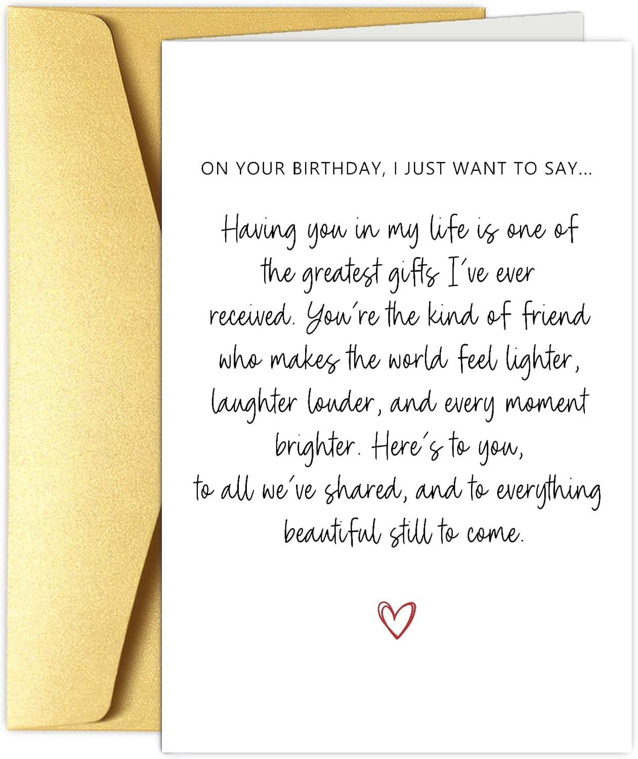 Heartfelt Friend Birthday Card for Women Men, Poem Birthday Card for Best Friend, Bestie Bday Gifts for Him Her, You Make The World Better