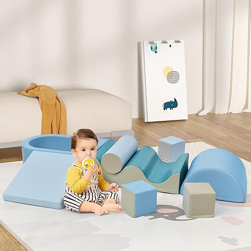 Miniatura 2 de Virubi Juego de actividades suaves de escalada y gateo de 8 piezas, juguetes de escalada para niños pequeños en interiores, juguetes de escalada de