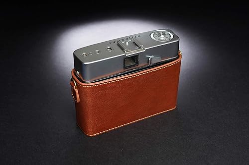 Vista 22 de Funda Symbolica, BolinUS hecha a mano de piel auténtica auténtica para cámara Zeiss Ikon Symbolica con correa de mano (negro)