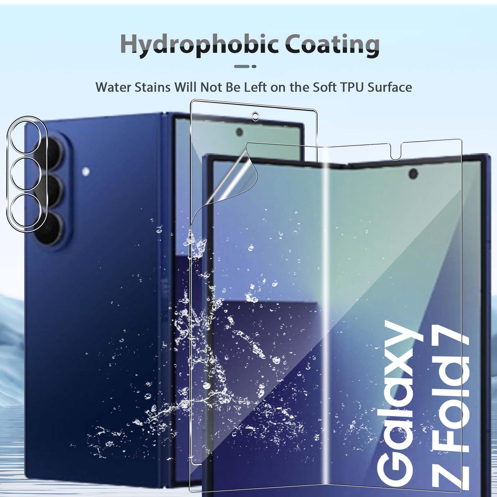 QULLOO Verre Trempé pour Samsung Galaxy Z Fold 7 / Fold7 5G, [2+2+2] Avant 9H Dureté Protection Écran + Protection Décran intérieure en TPU + Caméra Protecteur, Aux Rayures Film Protection