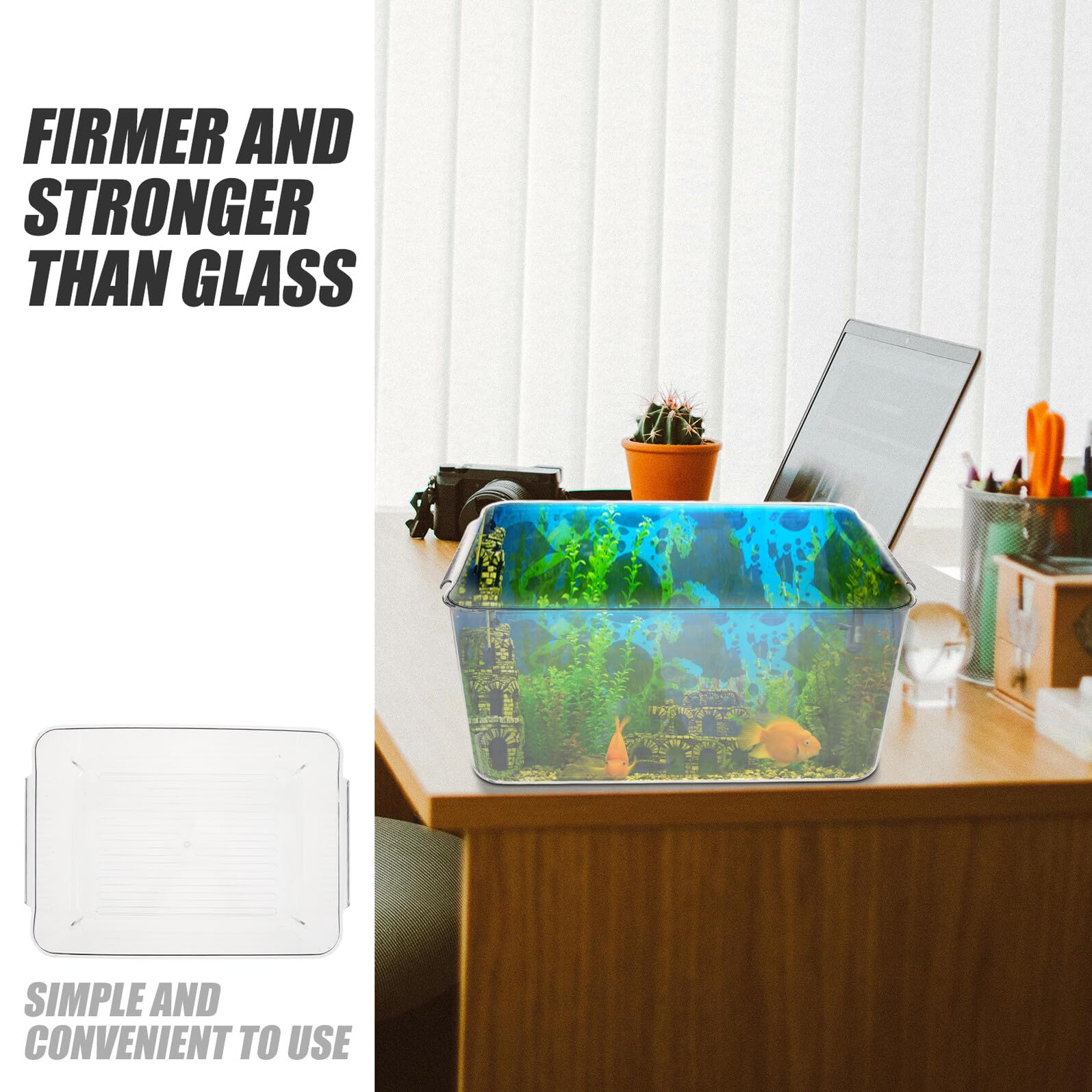 Transparente Kleine Kunststoff Fischschale mit Modernem Design Langlebig und Glatt Aquarium für Goldfische zu Hause dem Tisch