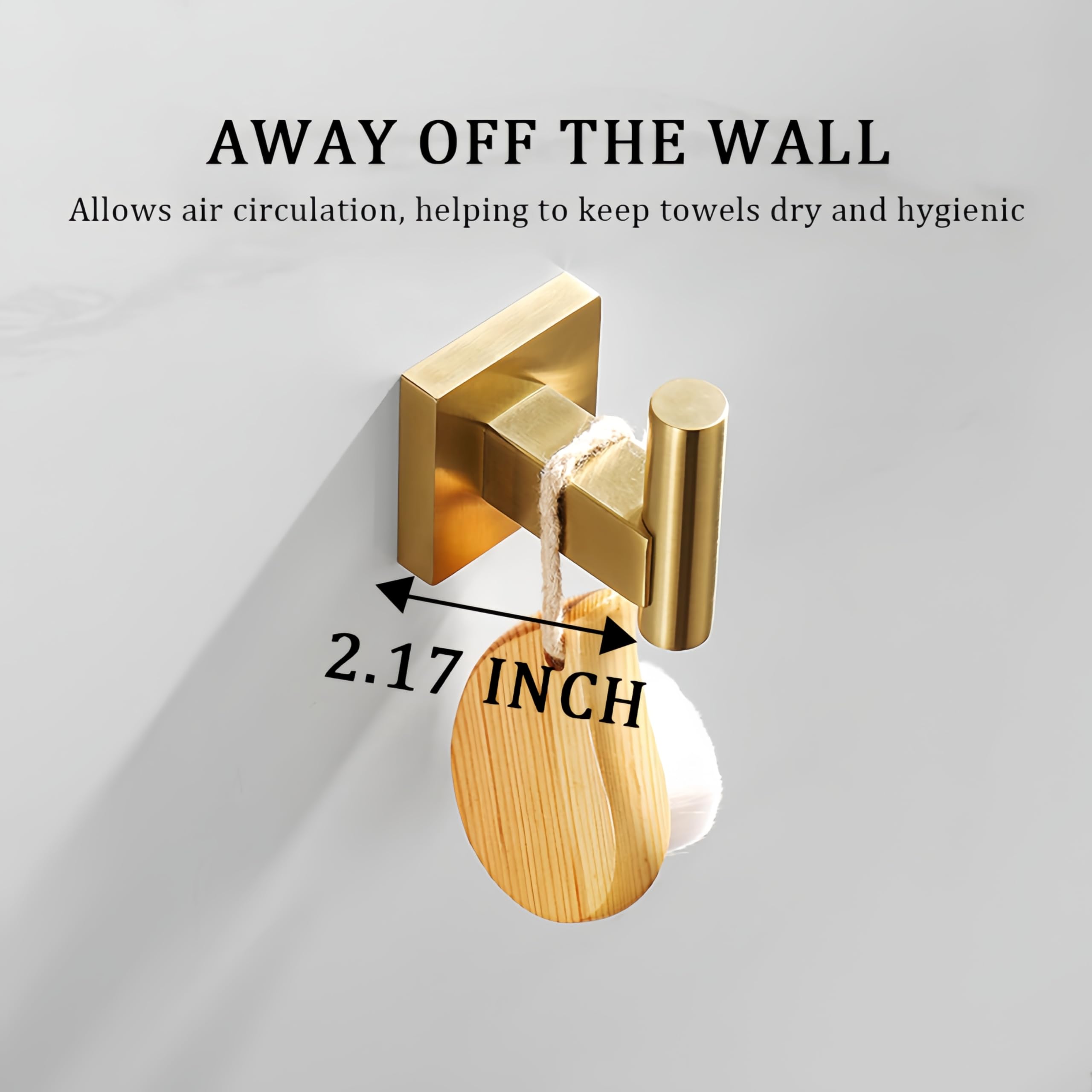 SEIDO Handtuchhaken für Badezimmer, SUS 304 Edelstahl, Wandmontage, robuste Badezimmer-Haken für Handtücher und Mäntel, eleganter Bademantel-Badetuchhalter mit quadratischer Basis, 4 Stück