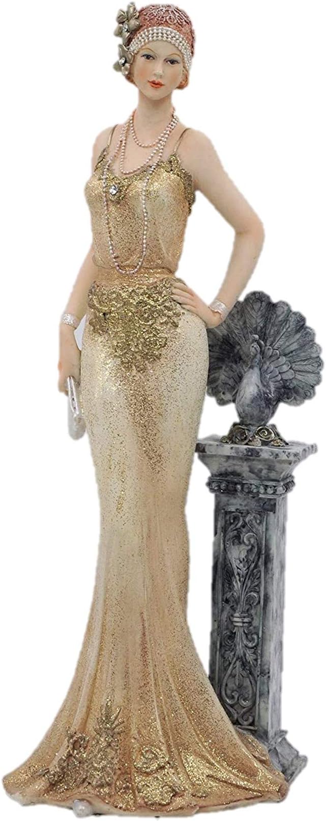 Comfy Hour Glamour Elegance Victorian Style Lady Collection Luxury Standing Lady Resin Art Figurine,13-inch Height