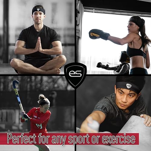 Miniatura 4 de Diadema de banda de sudor para hombres, la mejor diadema de entrenamiento y deportes para correr, ejercicio, fútbol, béisbol, softbol, tenis y más