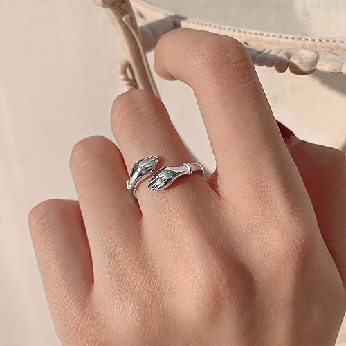 Miniatura 4 de Anillos de oro para mujer tamaño 9 anillos de pulgar para mujer joyería de oro anillo abierto regalos creativos para mujer anillos de amor para