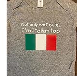 Italian baby onesie ® infant one piece bodysuit clothes clothing boy girl shower gift (Gray, 5-6 SHIRT)