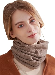 [YUONNY] 女性 女の子 チューブマフラー カシミヤ100％、レディース 柔らかく暖かいニットループマフラー 無地、冬 サークルネックウォーマー ループマフラー 防風ニット チューブラースヌード、母、妻、娘への贈り物 Camel
