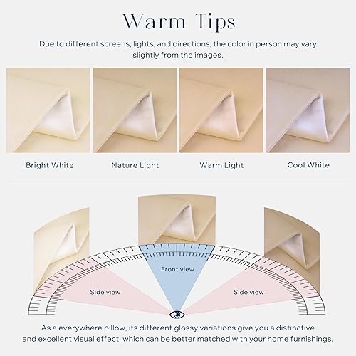 Miniatura 8 de Phantoscope Paquete de 2 fundas de almohada decorativas de terciopelo suave y cuadrado para sofá, color beige, 18 x 18 pulgadas, 17.7 x 17.7 in