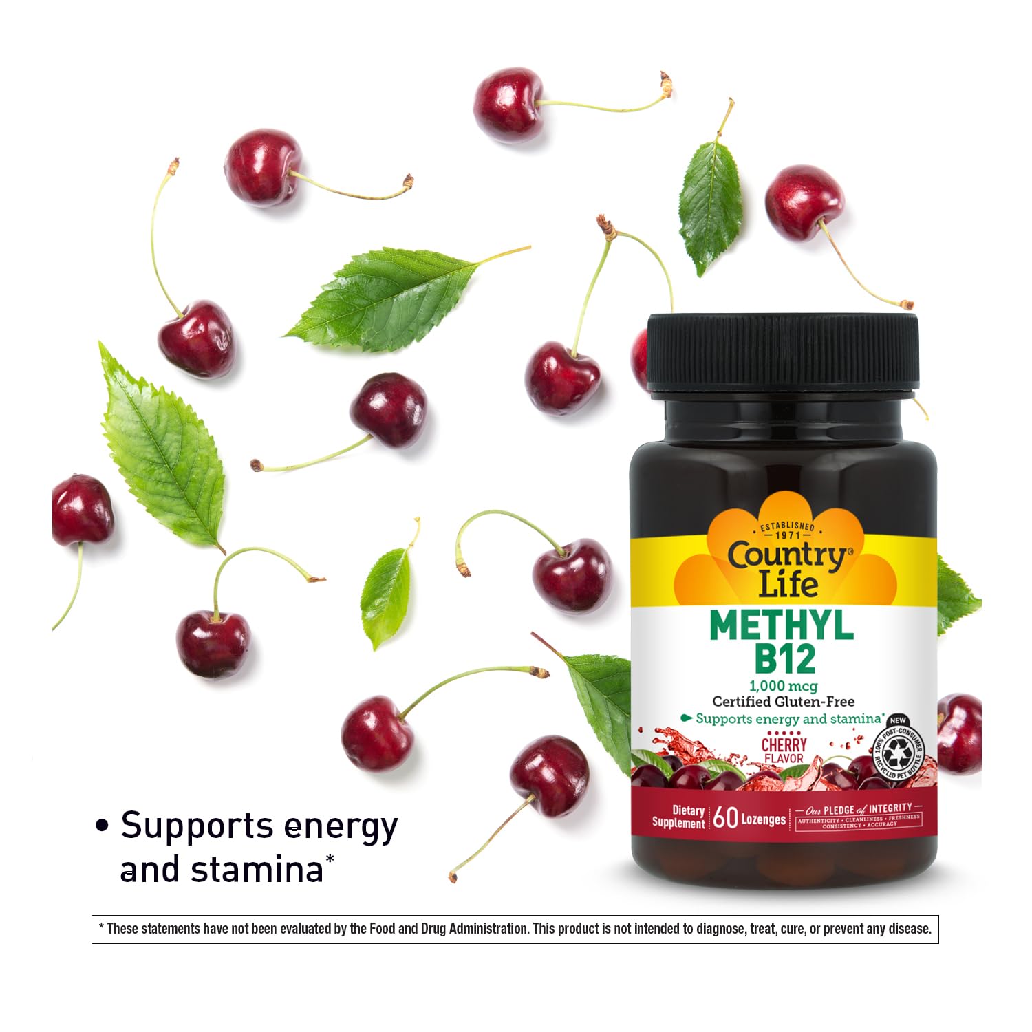 Country Life Methyl B12 1000 mcg Cherry Flavor, 60 Lozenges — Amazon image 4