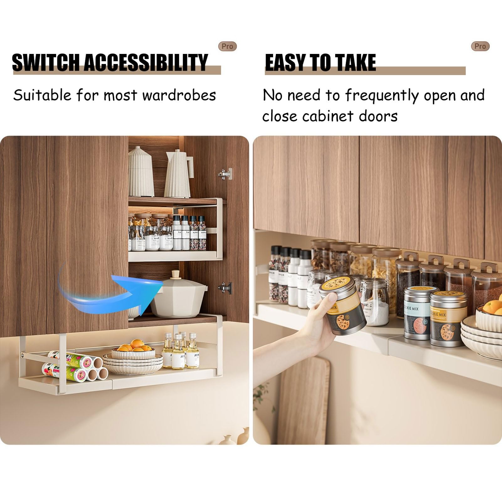 Mensola in metallo da appendere per armadio da cucina, armadio, ripiano inferiore per ufficio, bagno, armadio organizer cestino per appendere oggetti.