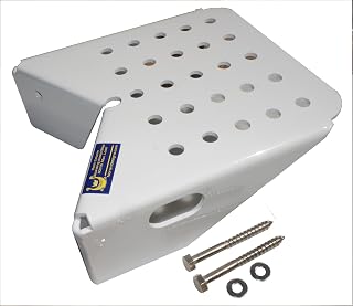 Boat Dock Step, Single-Step Boarding Platform, Aluminum with Powder Coat Finish, Post Mount