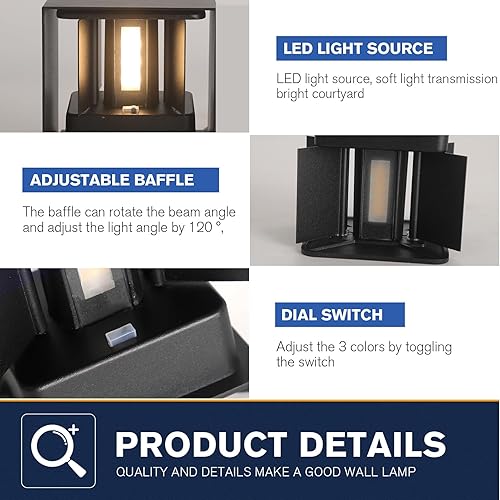 Miniatura 6 de Paquete de 2 luces de pared para exteriores exteriores e interiores G9 base moderna apliques de pared arriba y abajo, luces IP65, iluminación al