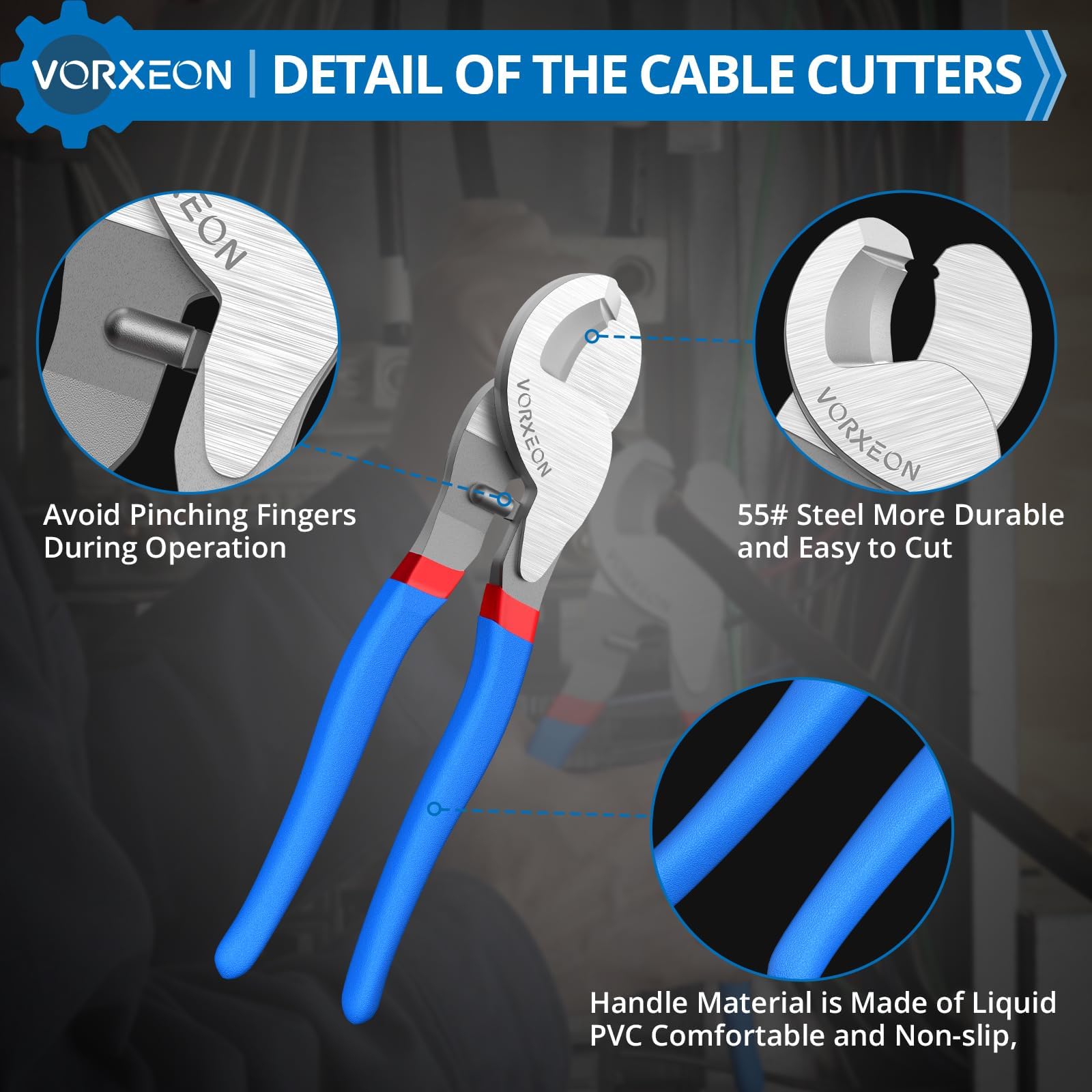VORXEON 10-Inch Cable Cutter - Heavy Duty -4 VORXEON 10-Inch Cable Cutter - Heavy Duty -4