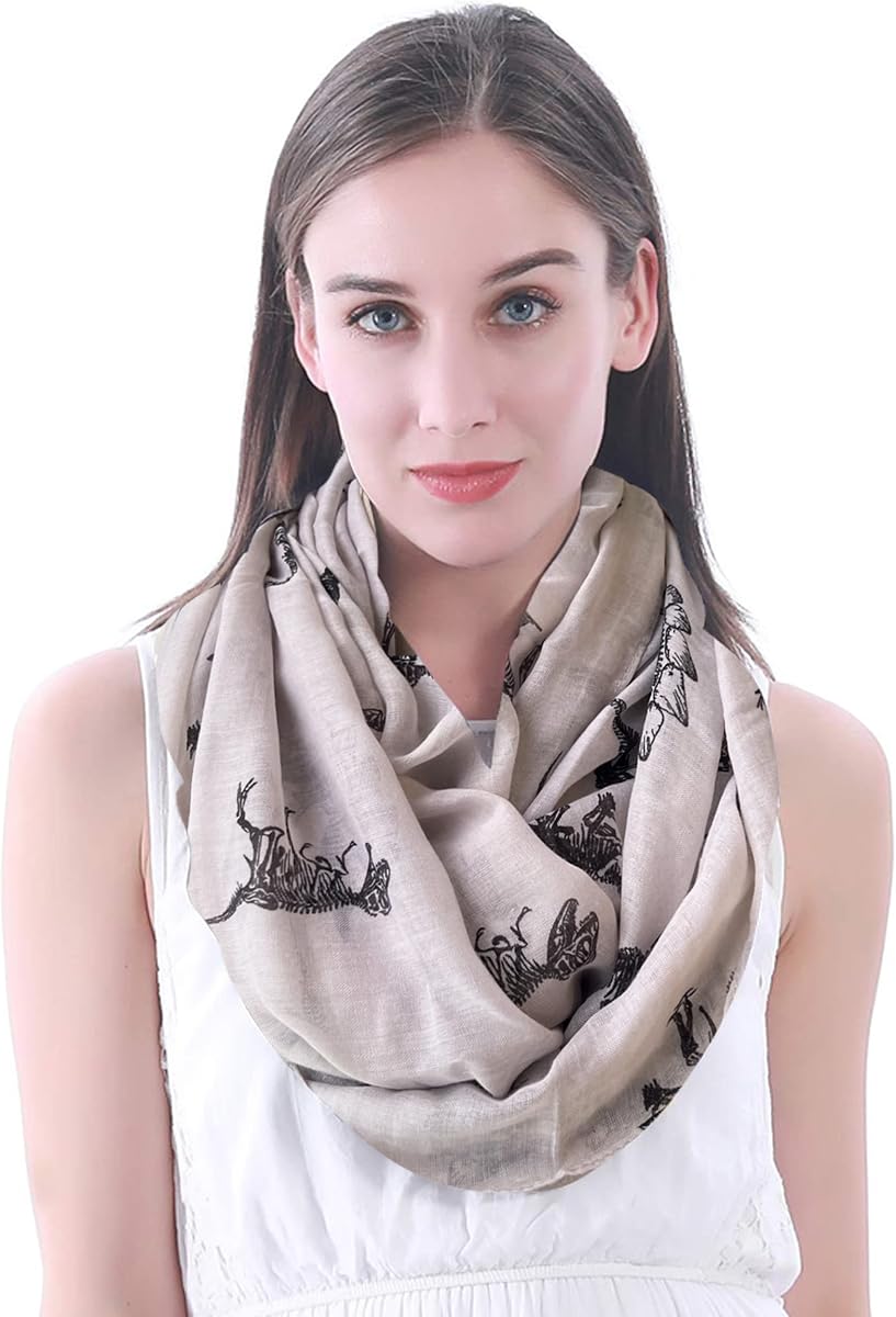 Dinosaur Print Women's Infinity Scarf Lightweight