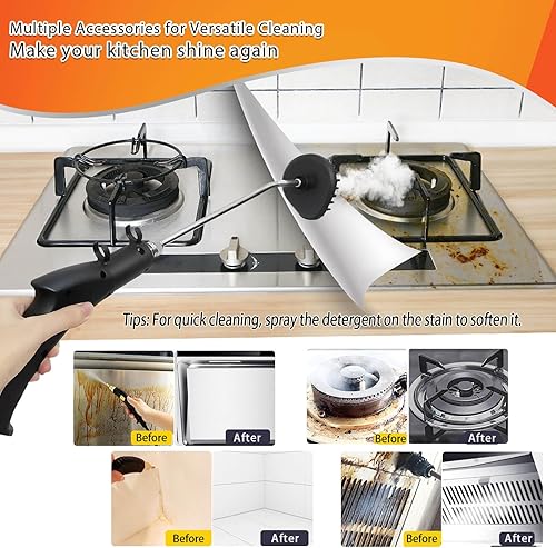 Miniatura 3 de HCCTWOOW - Limpiador de vapor de mano de 2500 W, vaporizador de alta presión de 50.7 fl oz para limpieza, limpieza a vapor portátil multiusos para