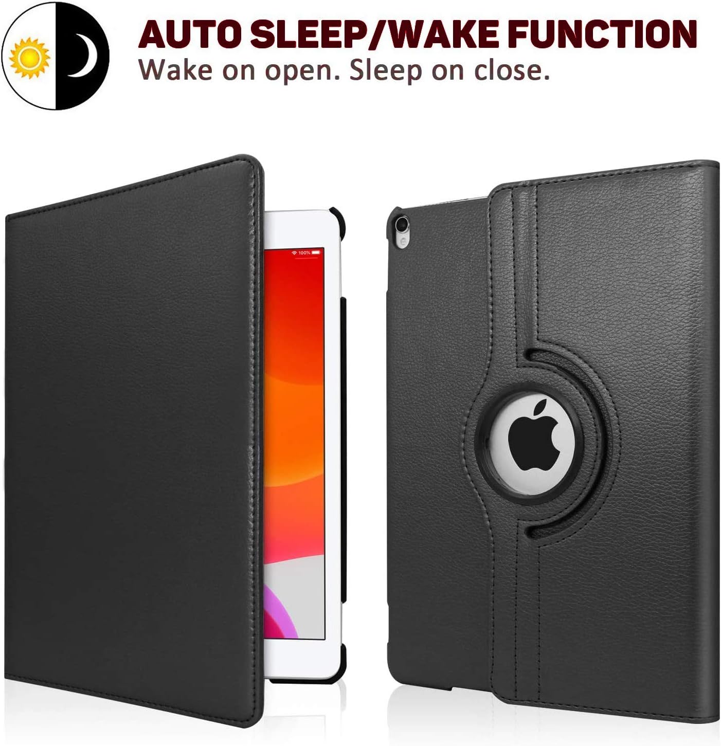 New iPad Air 3 Case 2019(3rd Gen)/iPad Pro 10.5 2017 Case,360 Degree Rotating Stand Smart Cover with Auto Wake Up/Sleep Feature for Apple iPad 10.5" Case (A2152/A2123/A2153/A2154 / A1701/A1709)(Black)