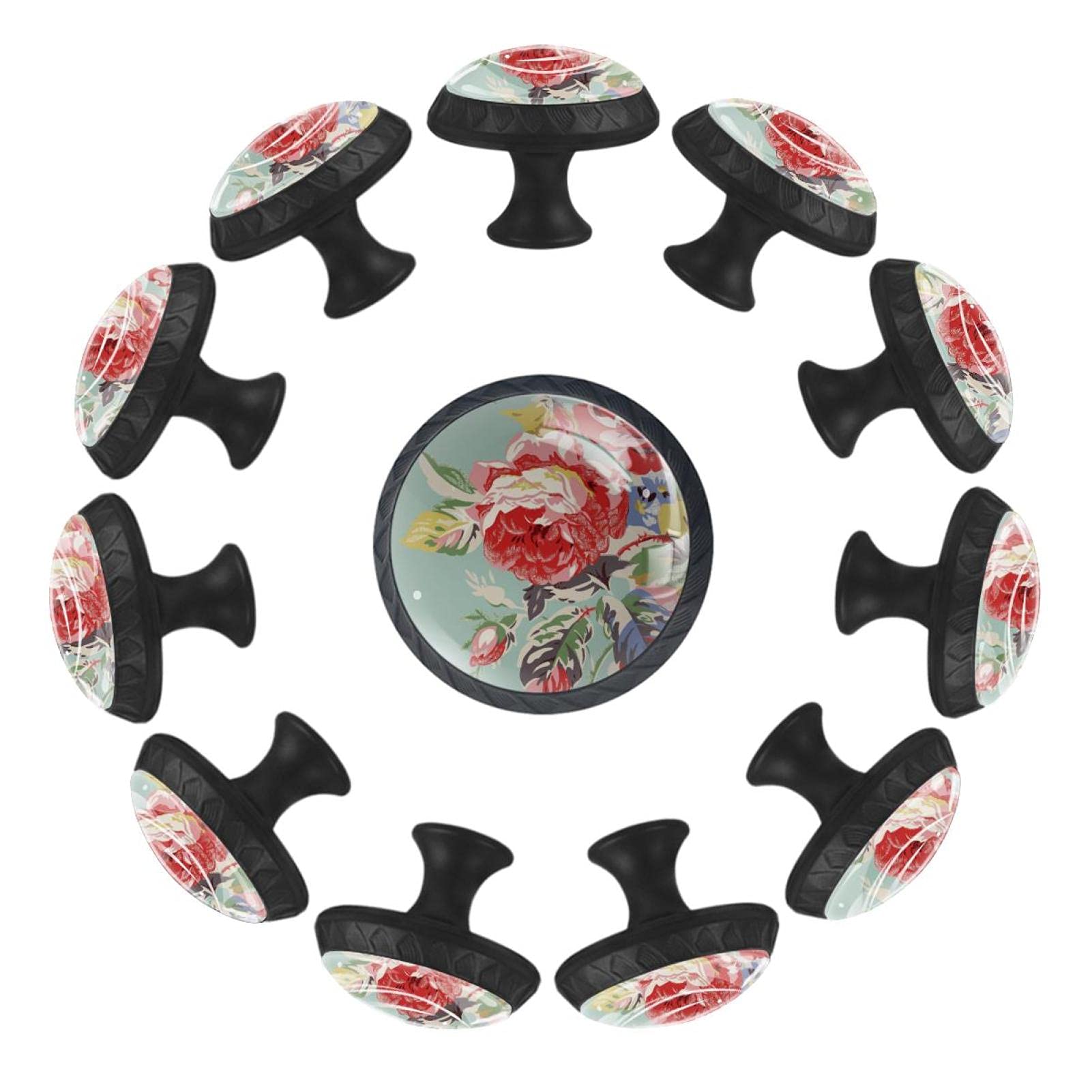Boutons de tiroir en verre cristal aquarelle 35mm lot de 12 AISSO pour meubles
