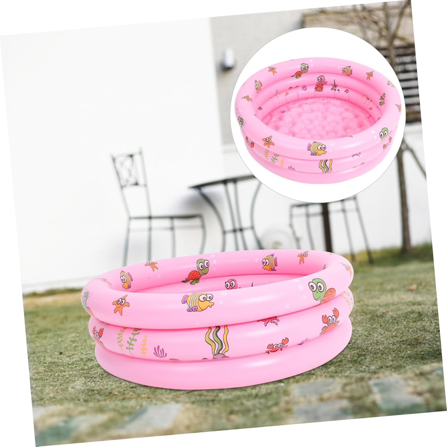 Inflatable Round Swimming Pool for Boys and Thickened PVC Material Easy to Inflate and Deflate Storage Portable Indoor and Outdoor Pool for Summer Fun