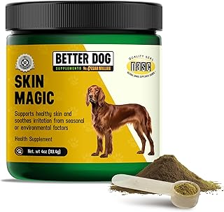Better Dog Skin Supplement Powder by Cesar Millan, SkinMagic Skin and Coat Supplement for Dogs Skin Care Helps Soothe Irri...
