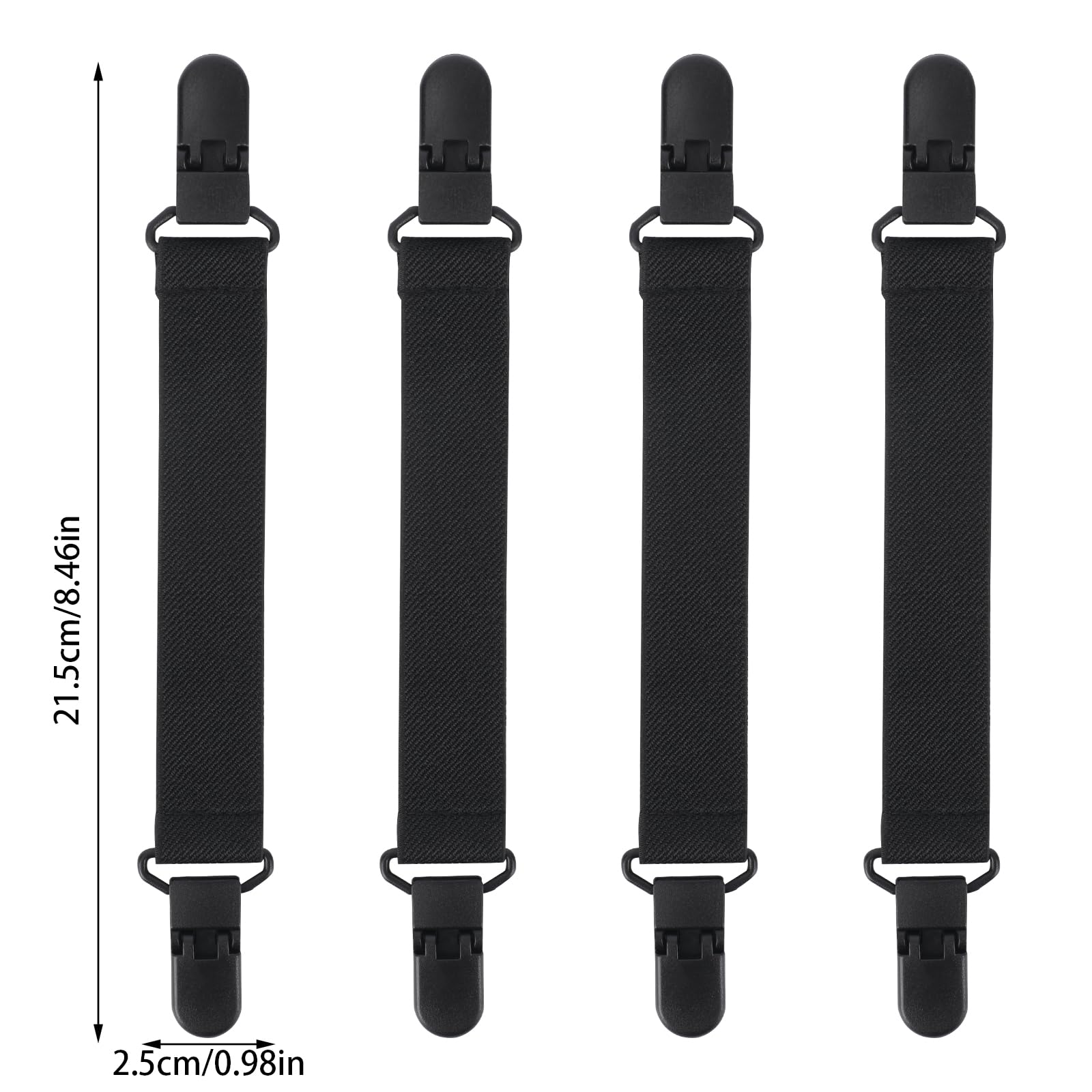 Regolabili Cinghie Stivali Cowboy, Elastiche Bande Stivali in Nastro Antiscivolo Clip per Pantaloni Equitazione per Uomini & Donne Morsetti di Protezione Pantaloni (Nero)