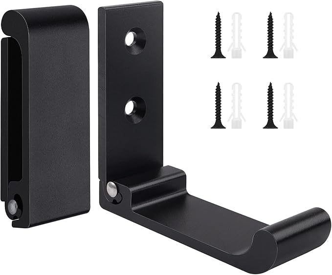 Geentargetel 2 Stück Klapphaken Schwarz - Unsichtbare Wandhaken 70x20mm Mit Montagematerial